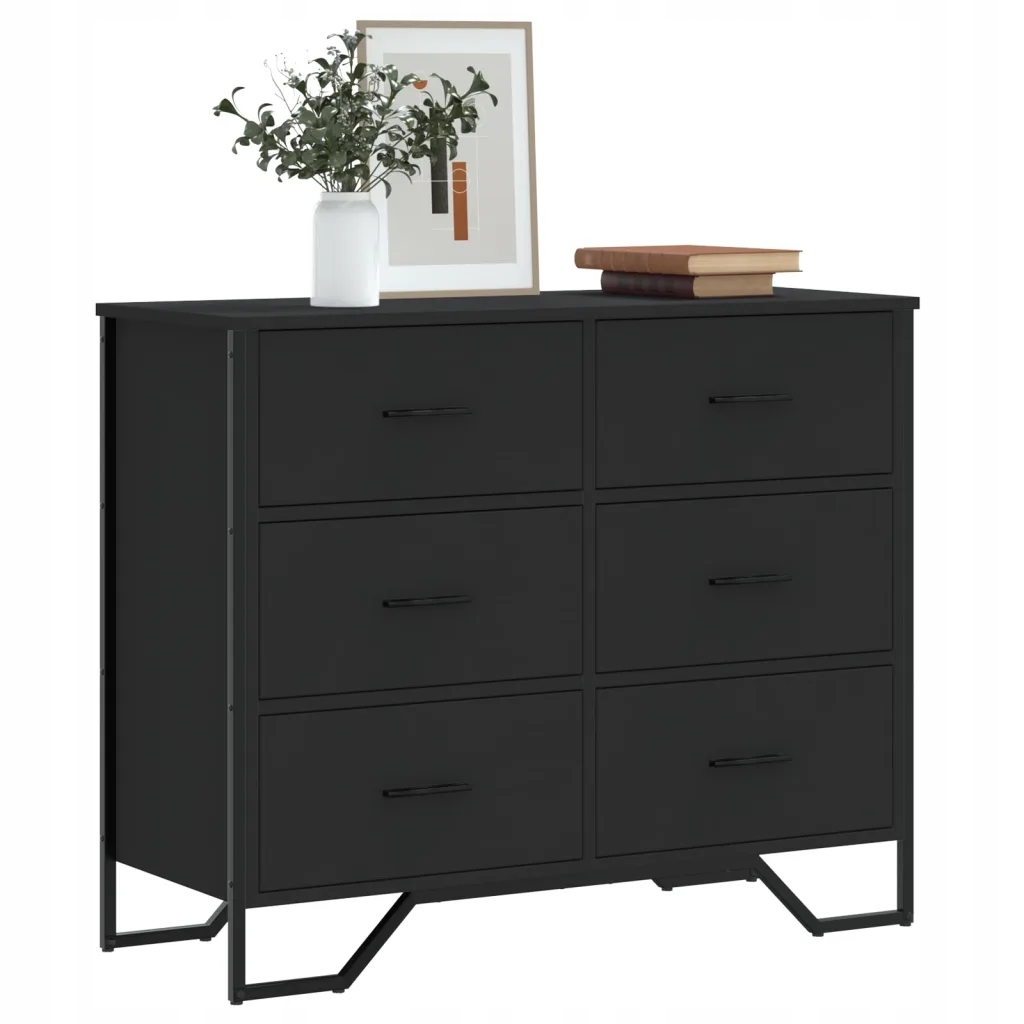 Komoda černá 91 x 35,5 x 74,5 cm kompozitní dřevo Černý 3295302