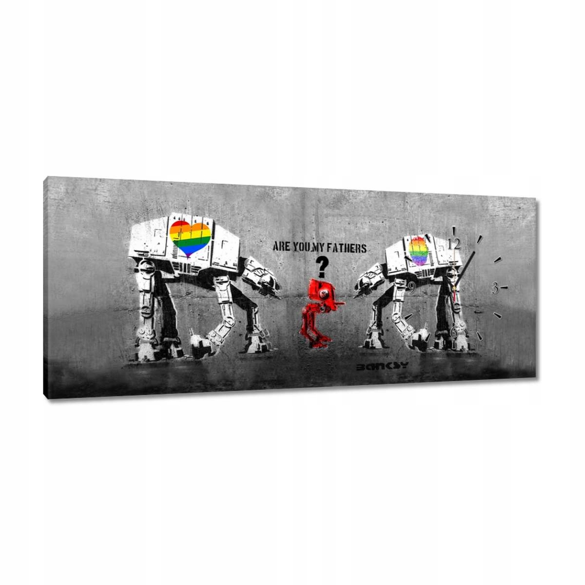 Hodiny 100x40 Are you my fathers Banksy