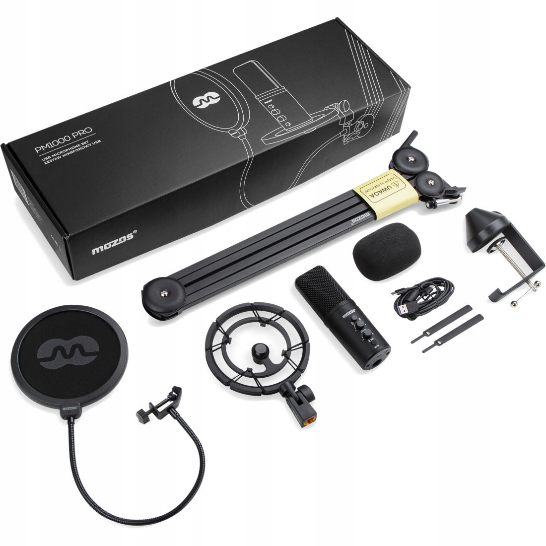 

Mozos PM1000 Pro mikrofon Usb Premium Zestaw Max