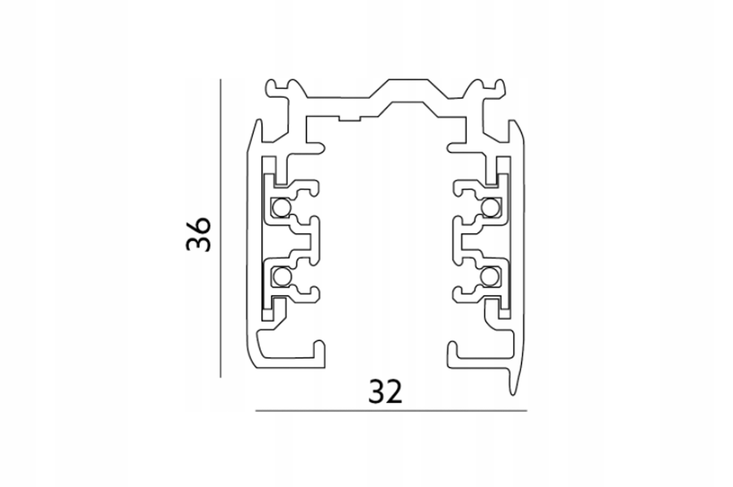 4 reflektory szynowe 3Fazowe CZARNE + szyna 2 metry do galerii Napięcie (V) 230V