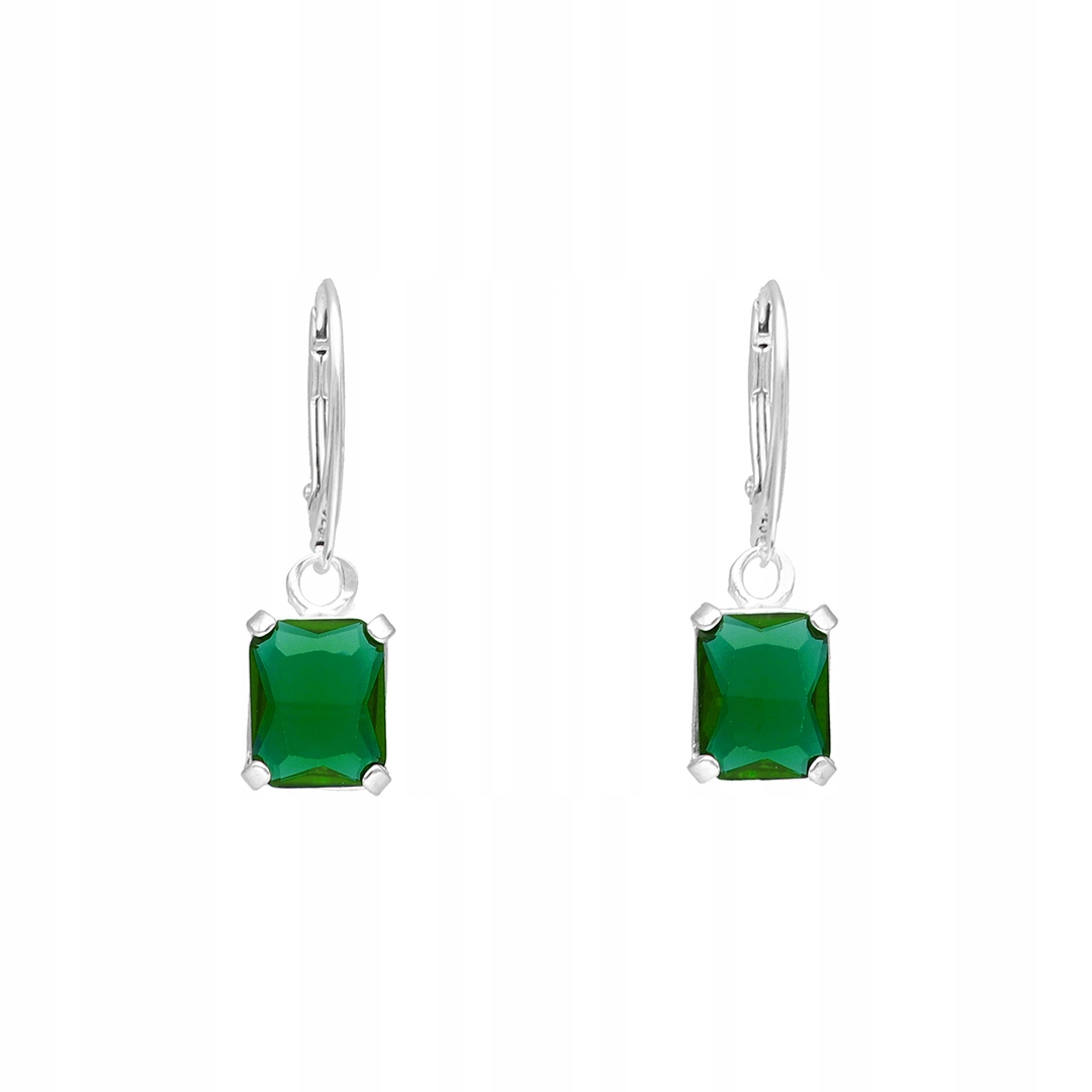 stříbro Náušnice se smaragdovými zirkony