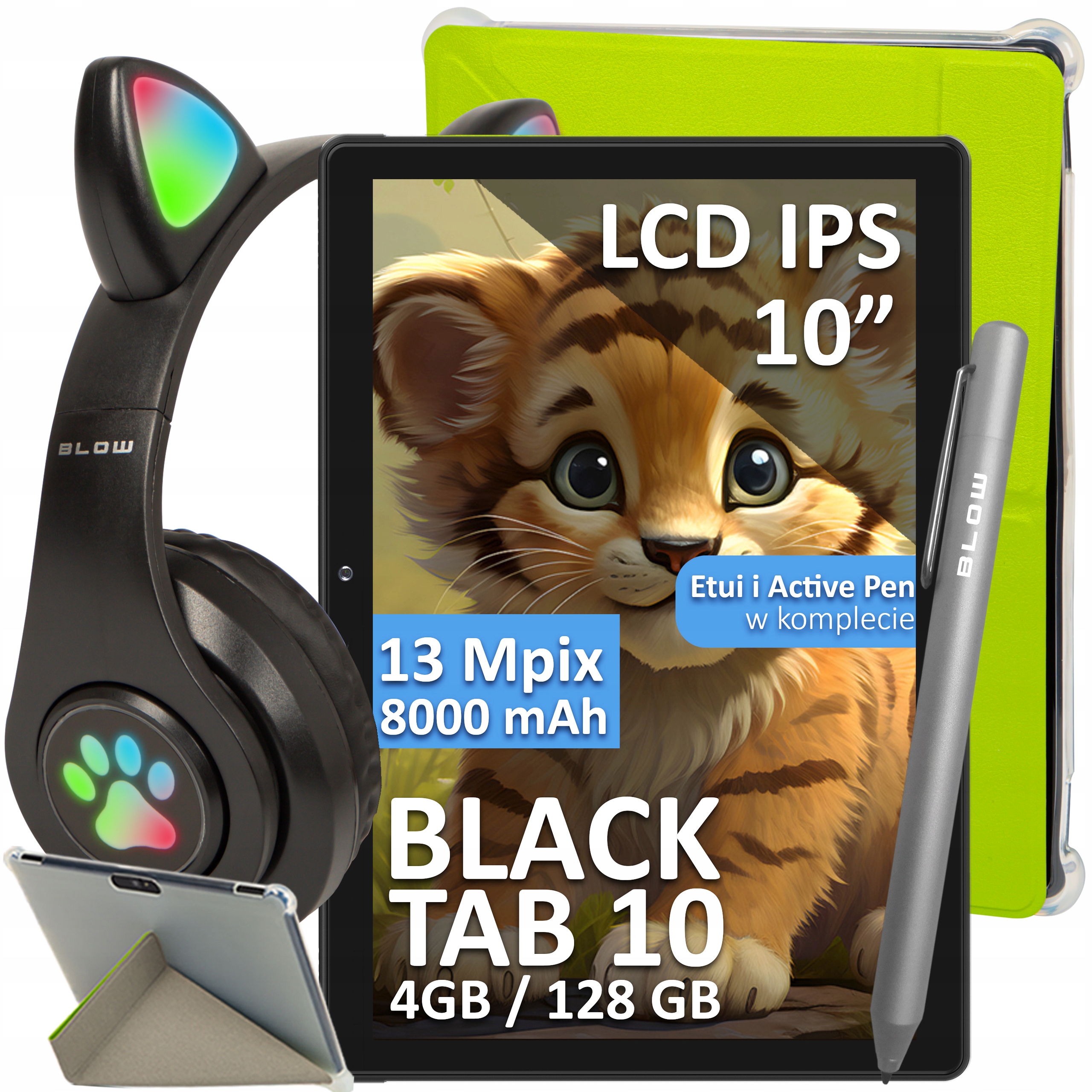 Tablet Pre Deti 10 Palcov Lte 4/128GB 8000 mAh Wifi Gps Sim Nabíjačka Dotykové Pero