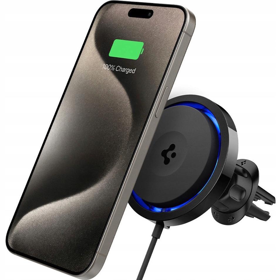 Držák do auta na mřížku ventilace, Spigen ITS12WC pro MagSafe na telefon