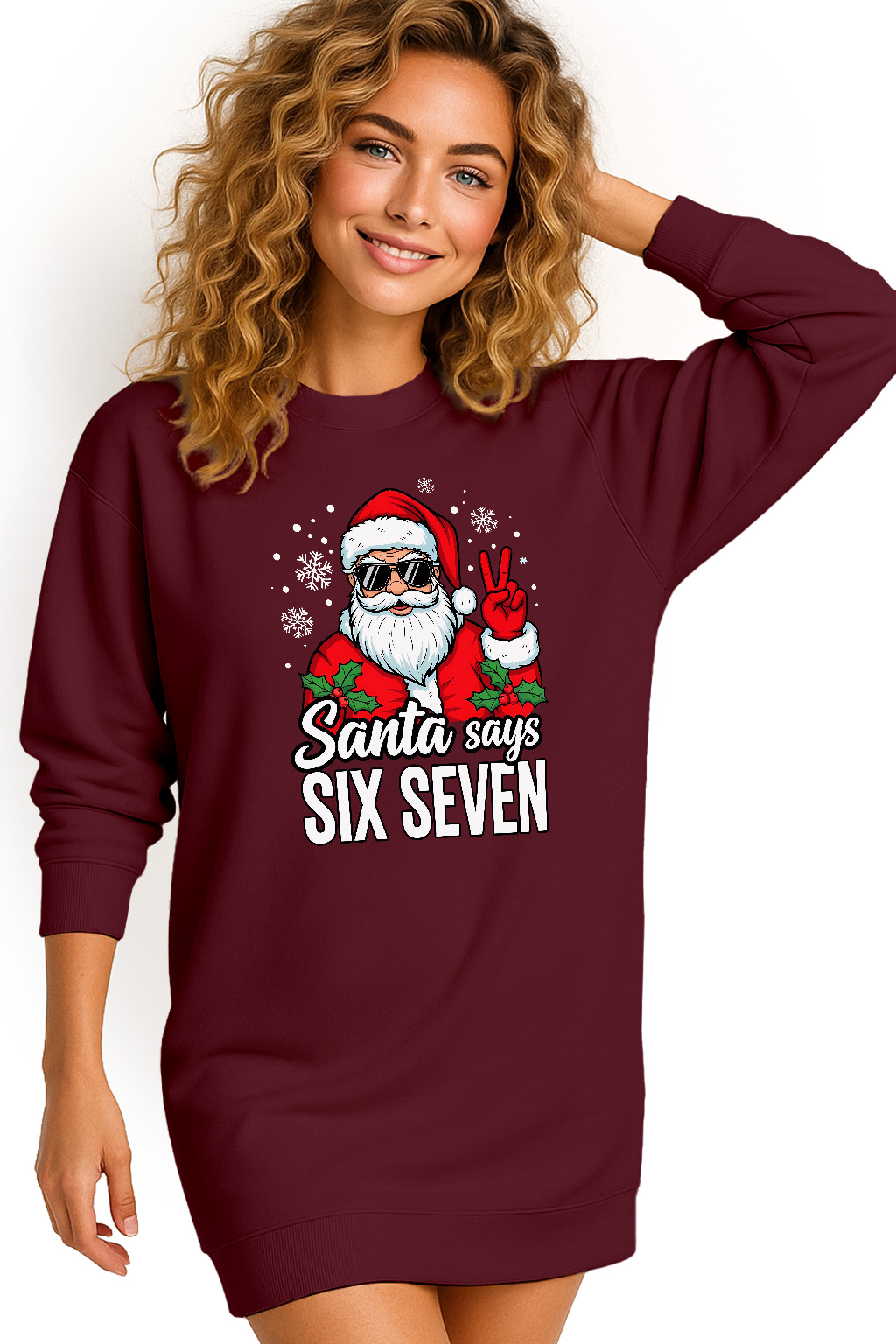 Mikina Vánoční Oversize Šaty Six Seven 67 Dárek Vánoce XXL