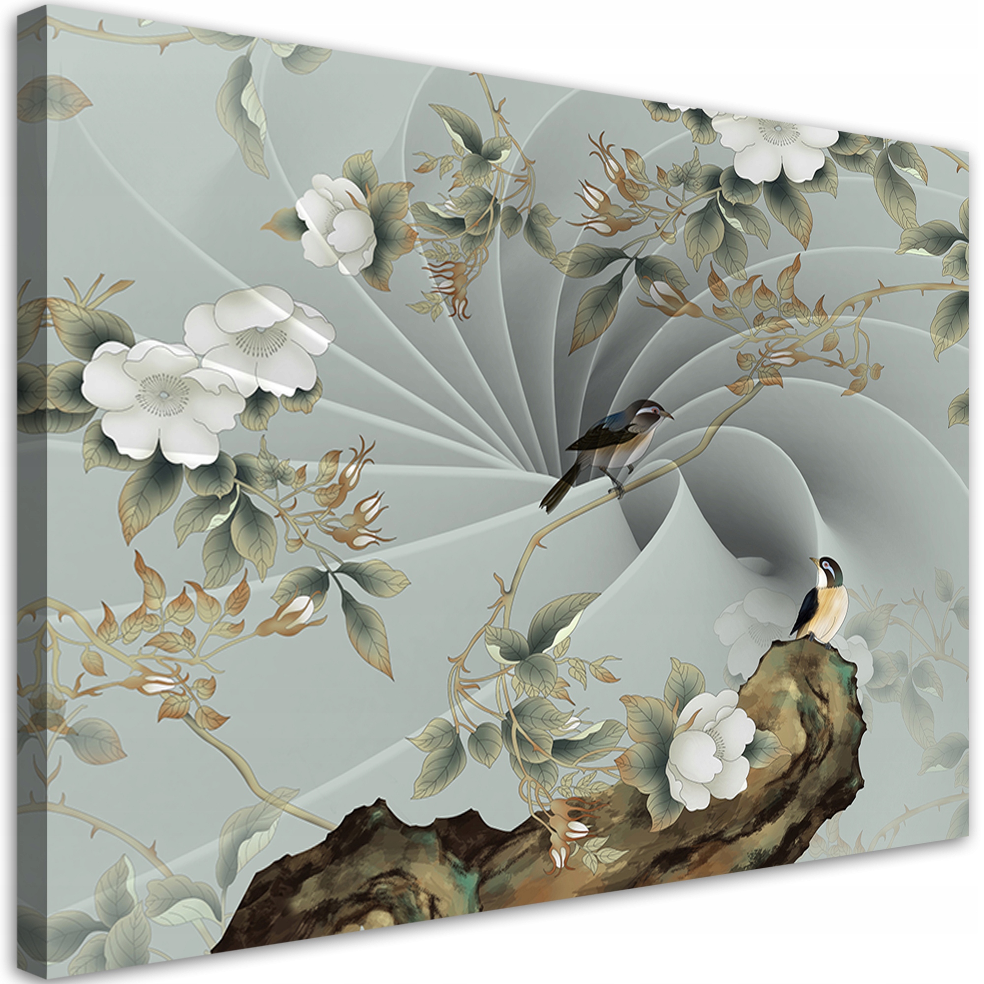 Obraz na plátne, Vták na vetve 3D 90x60