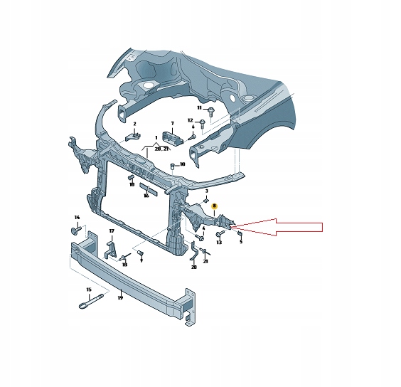 NOWY ORYGINALNY ŚLIZG UCHWYT REFLEKTORA AUDI A1 8X0805608 PRAWY Strona zabudowy prawa