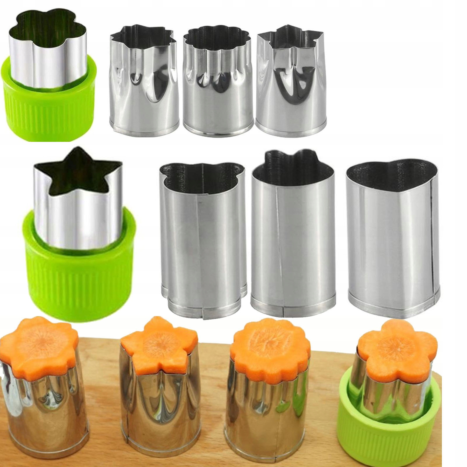 WYKRAWACZE do WARZYW OWOCÓW ciastek SERCE SERCA DEKORACJI ZWIERZĘTA KWIATY