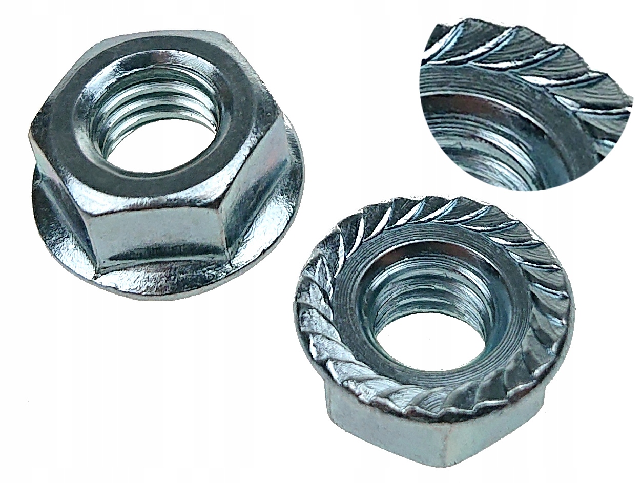 

Nakrętka M6 Z Kołnierzem Podkładką Ząbkowana 100x