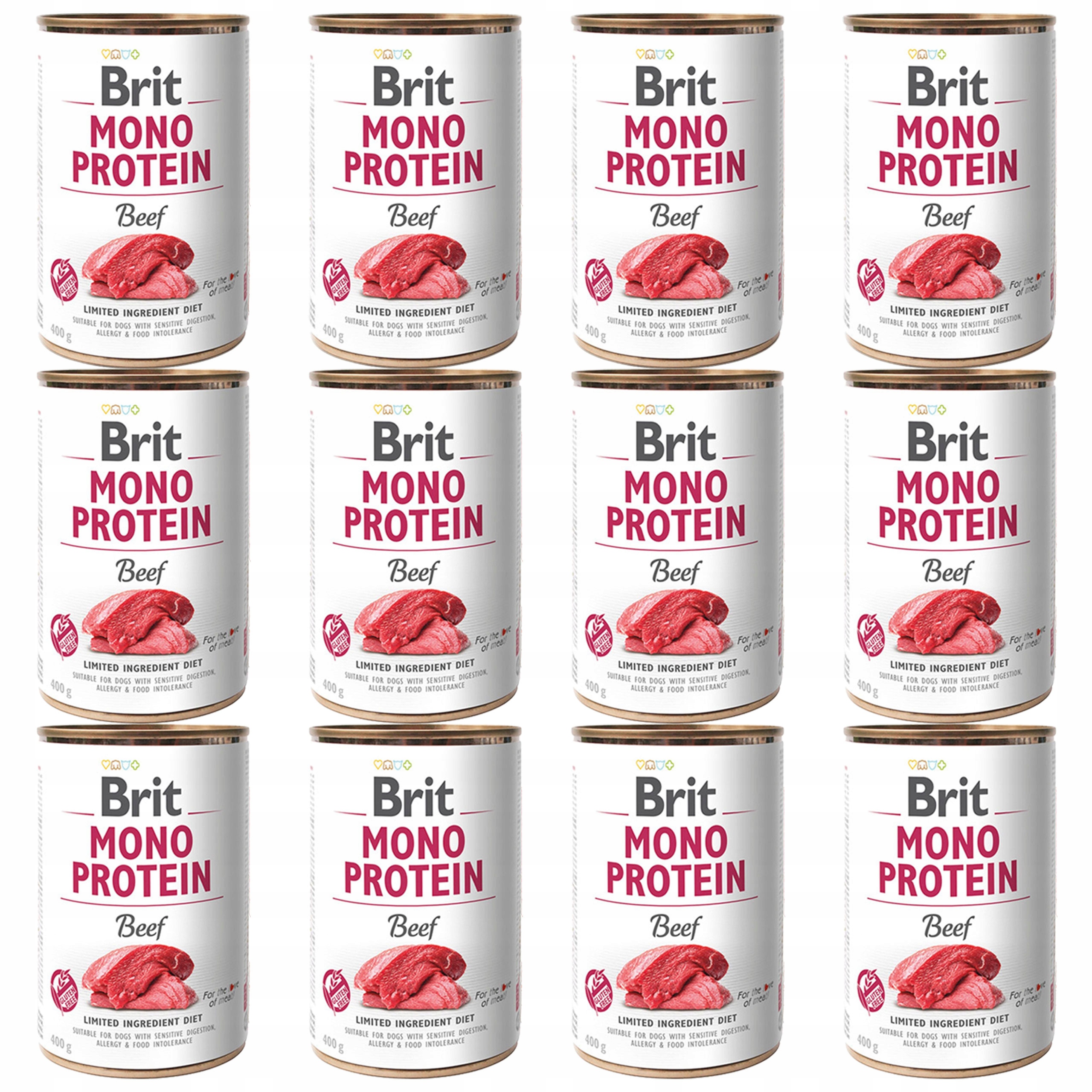 Levně Brit Mono Krmivo mokré pro psa Hovězí 12 x 400 g monoproteinové