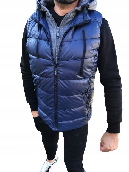 Bunda Bez Rukávů s kapucí kapuce ErnestoMen vel. L