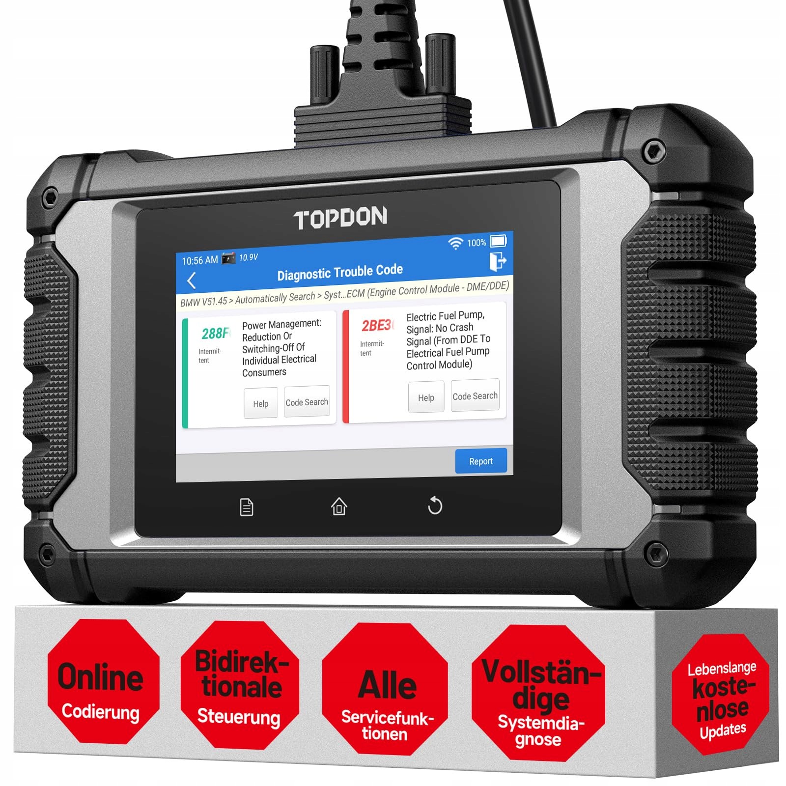 Topdon ArtiDiag Eu-a profesionálne diagnostické zariadenie OBD2 Plné skenovanie