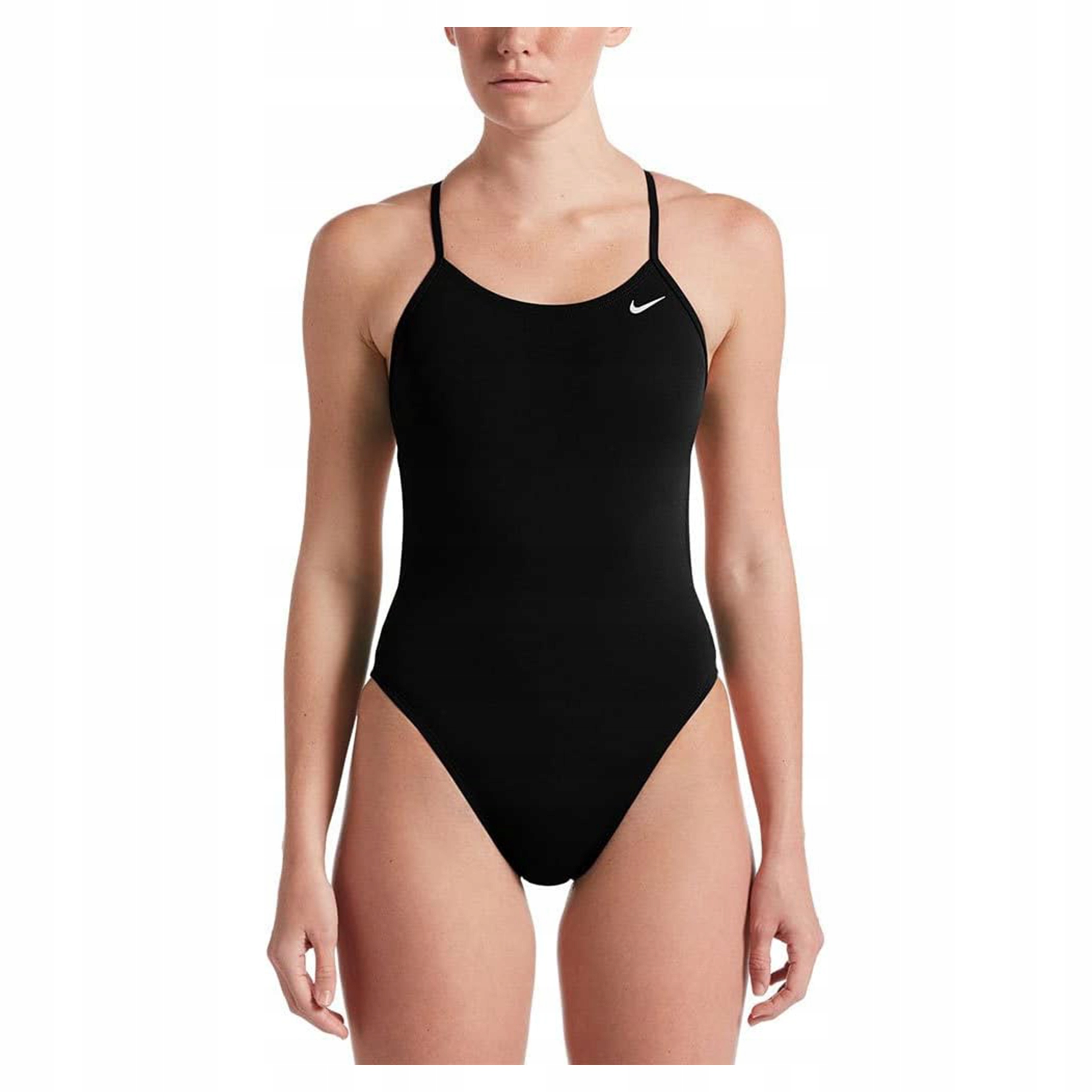 Jednodílné plavky Nike Solid Lace Up černé [velikost 34]