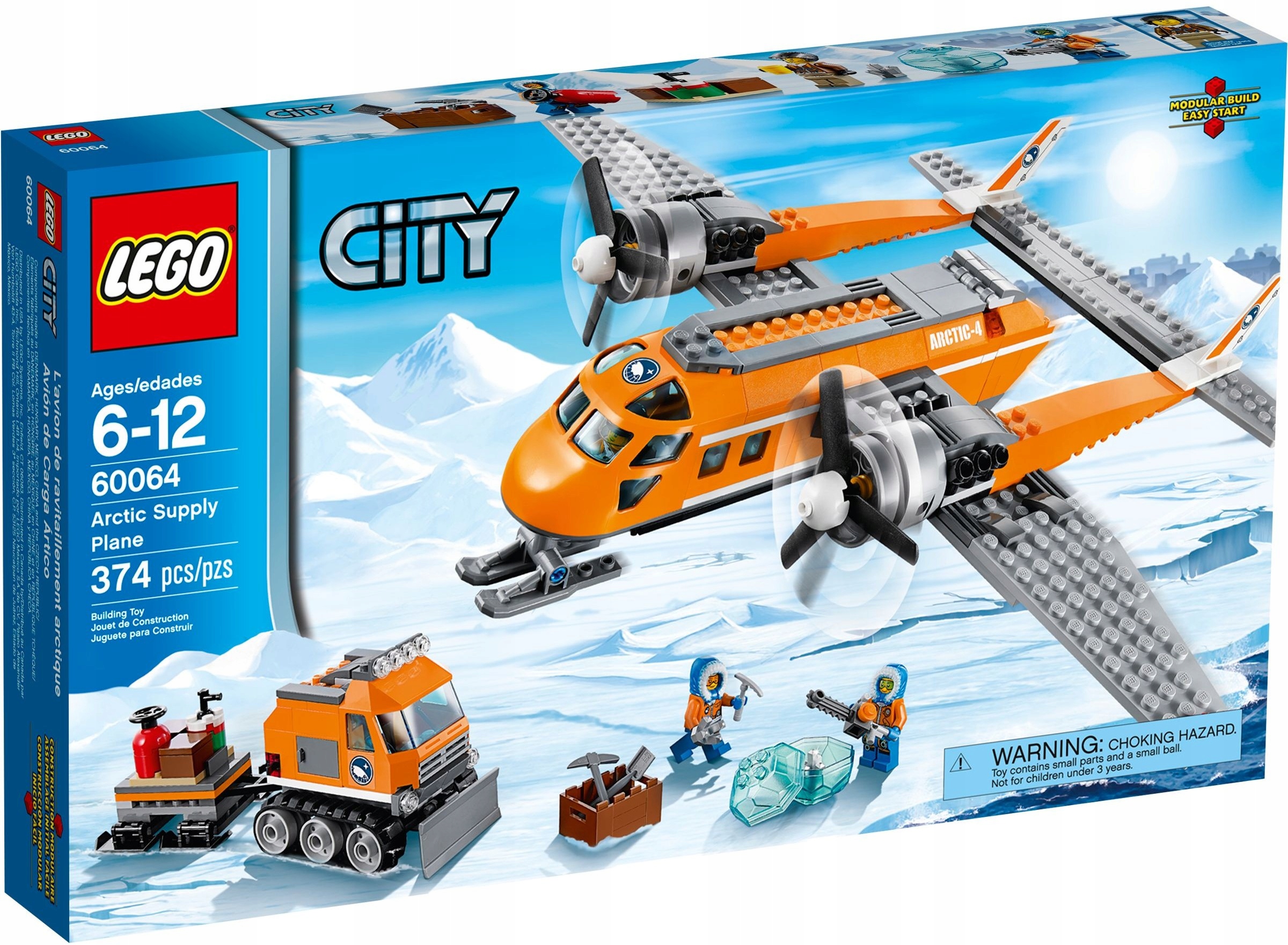 Klocki Lego City Zestaw Arktyczny Samolot Dostawczy Cargo 60064