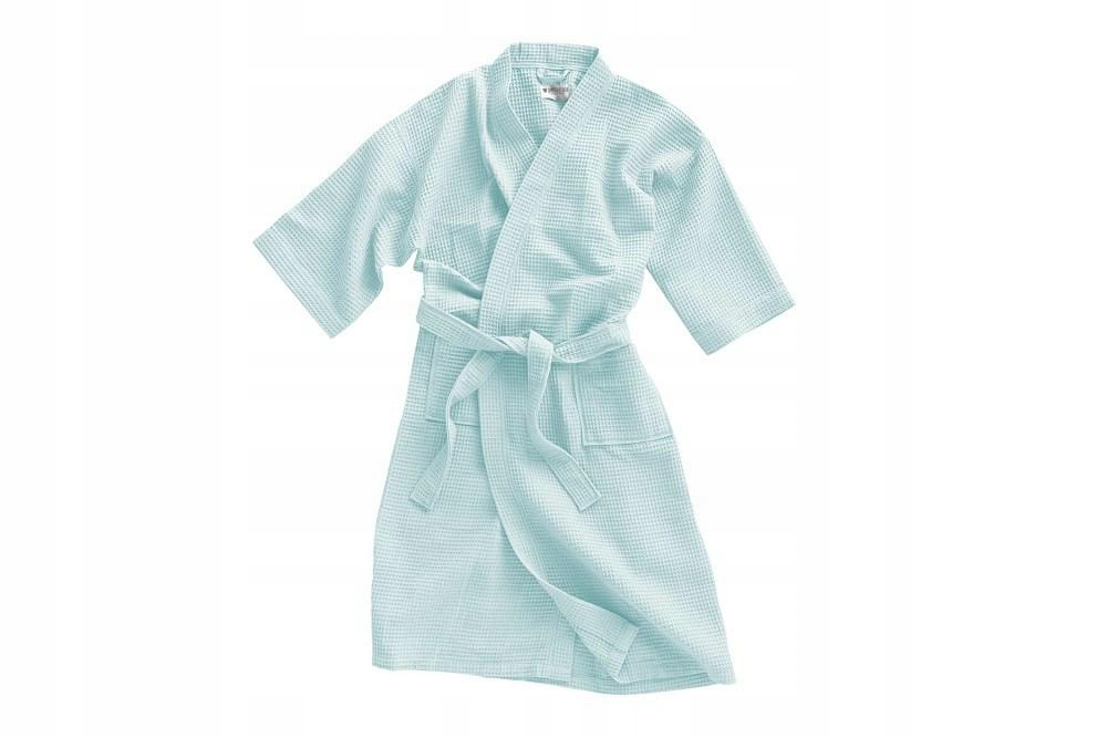 Vaflový župan mátový S/m bavlněný Kimono Gofer
