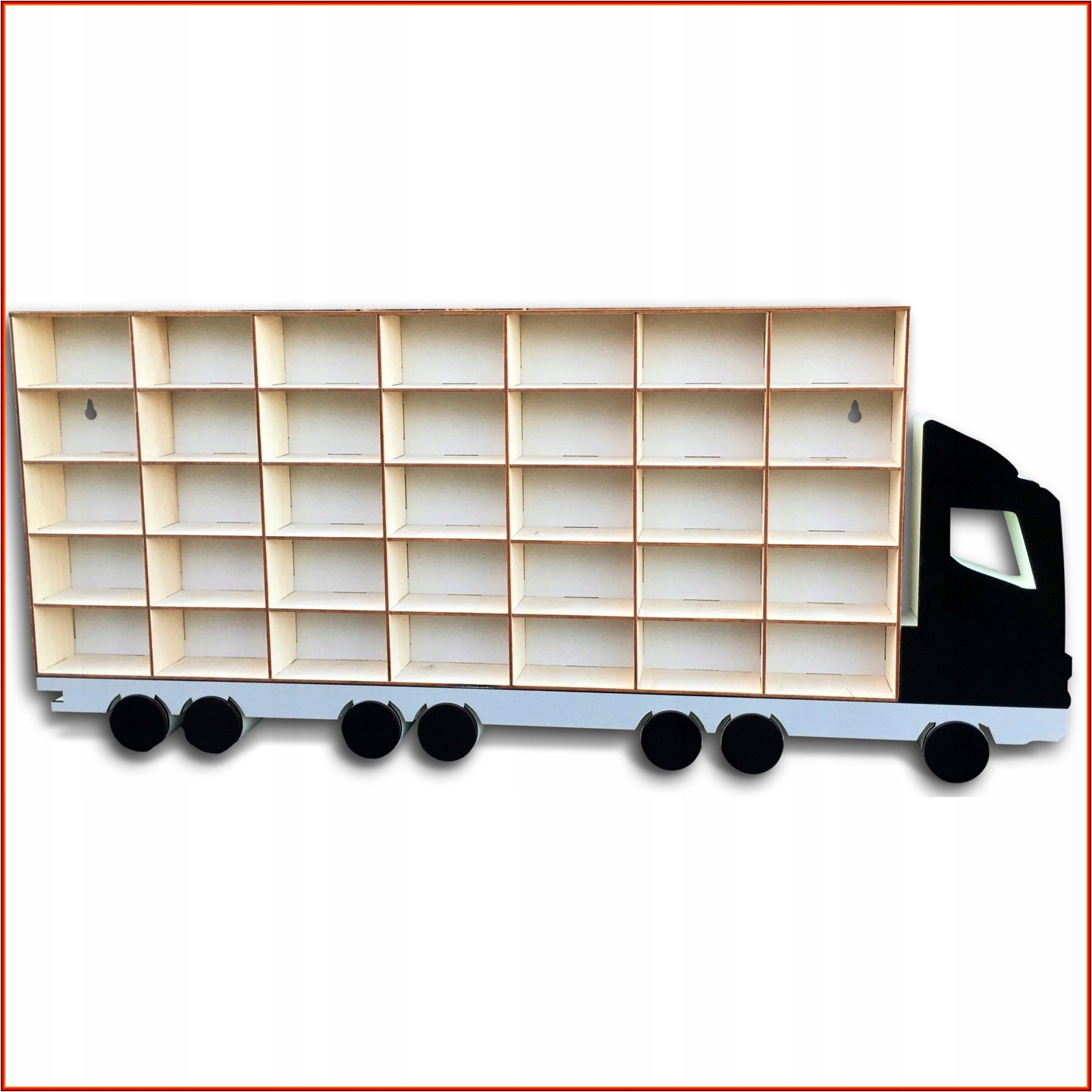 

Półka tir na 35 sztuk resoraków, sklejka z dekorem