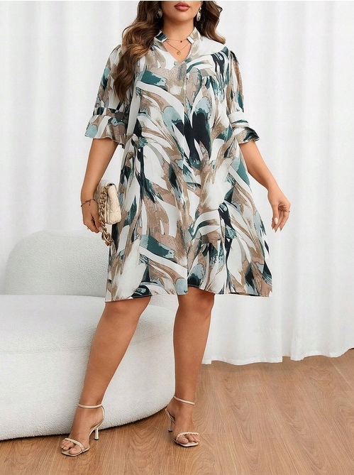 lucky1616 Krásná Lehká Komfortní Šaty 46-48, 3XL-4XL