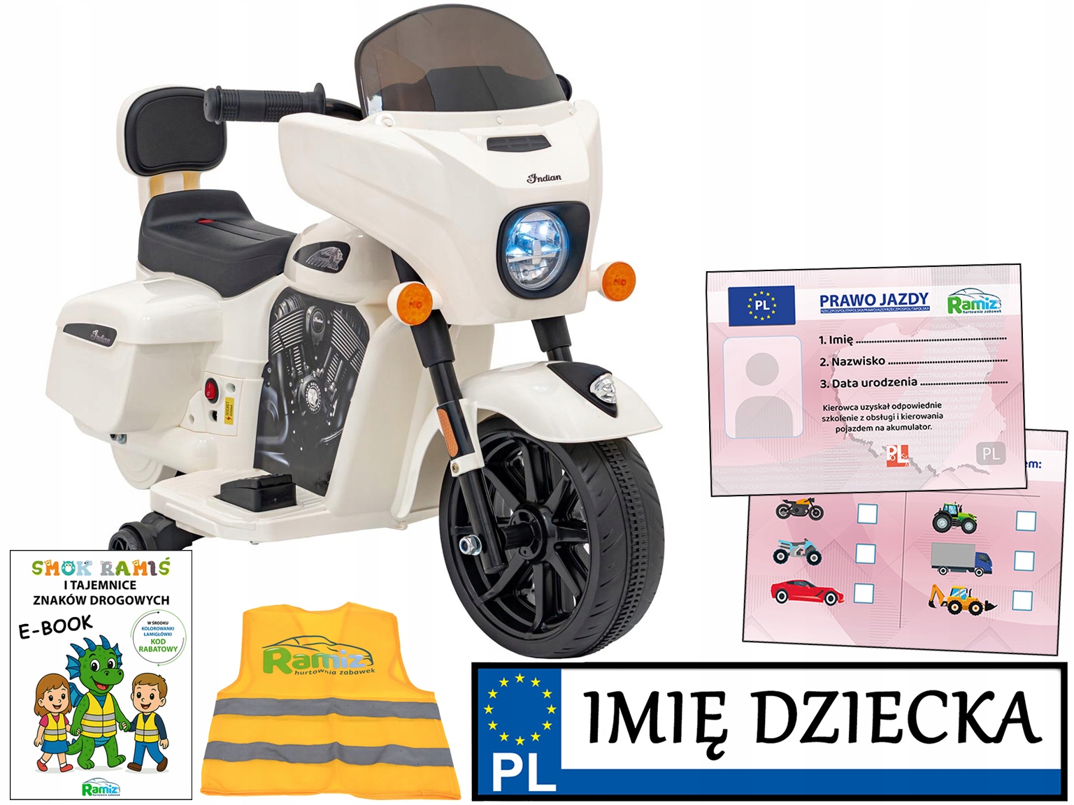 Motor Dla Dzieci motorek na akumulator Chopper Indian prawo jazdy