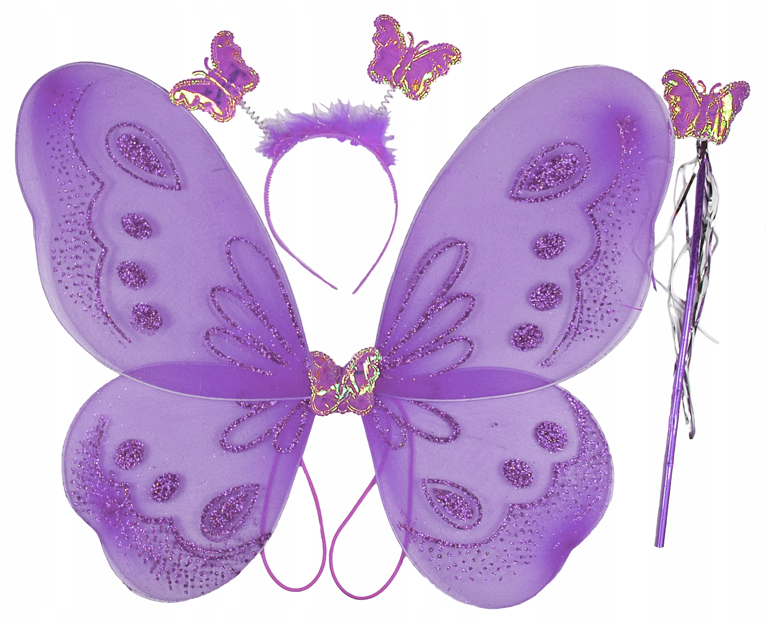 STRÓJ MOTYLKA MOTYLEK MOTYL WRÓŻKA + opaska jednorożca 3-9 lat * Rozmiar uniwersalny