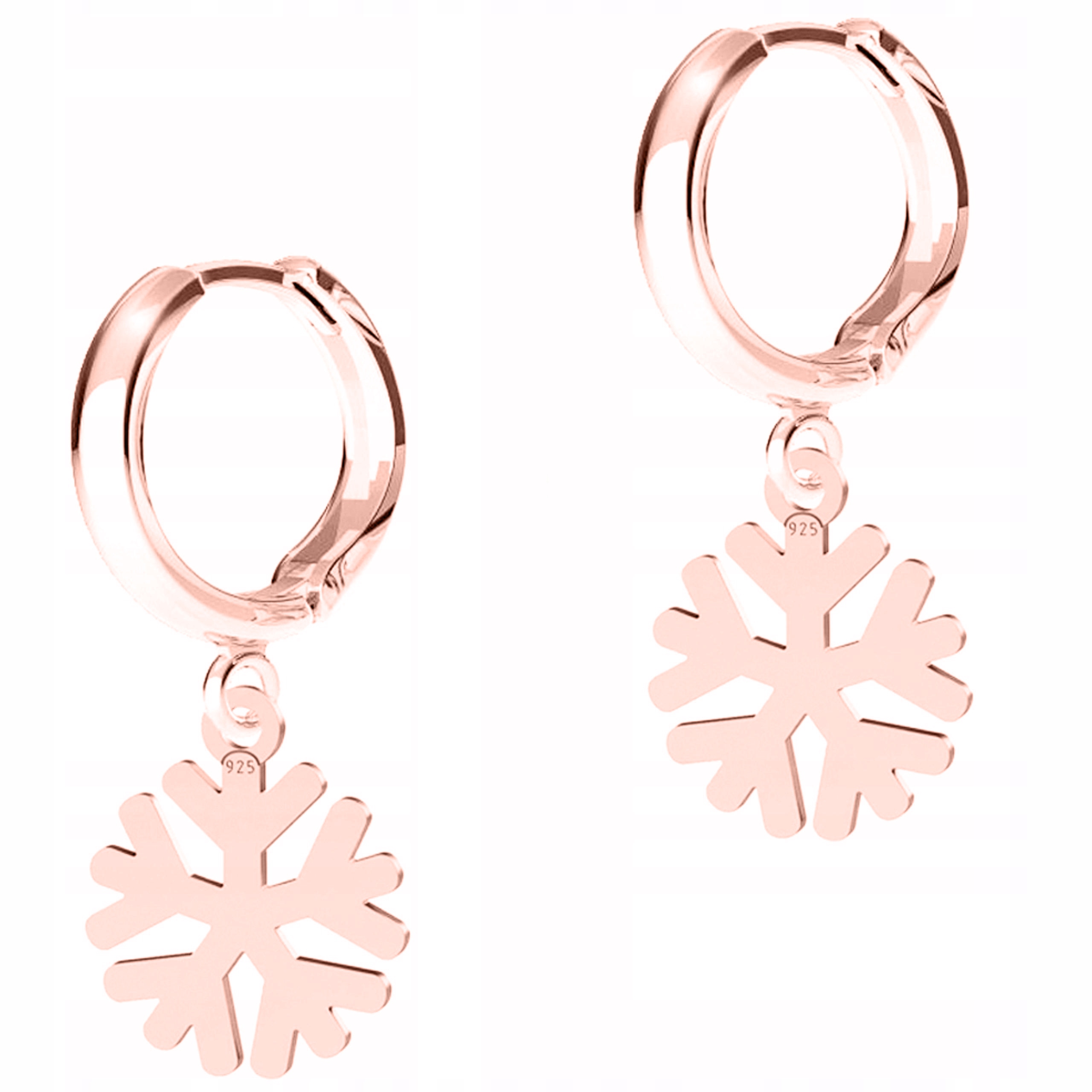 Náušnice Pozlacené Sněhové Vločky Sněhové vločky Zima Sníh Stříbro 925