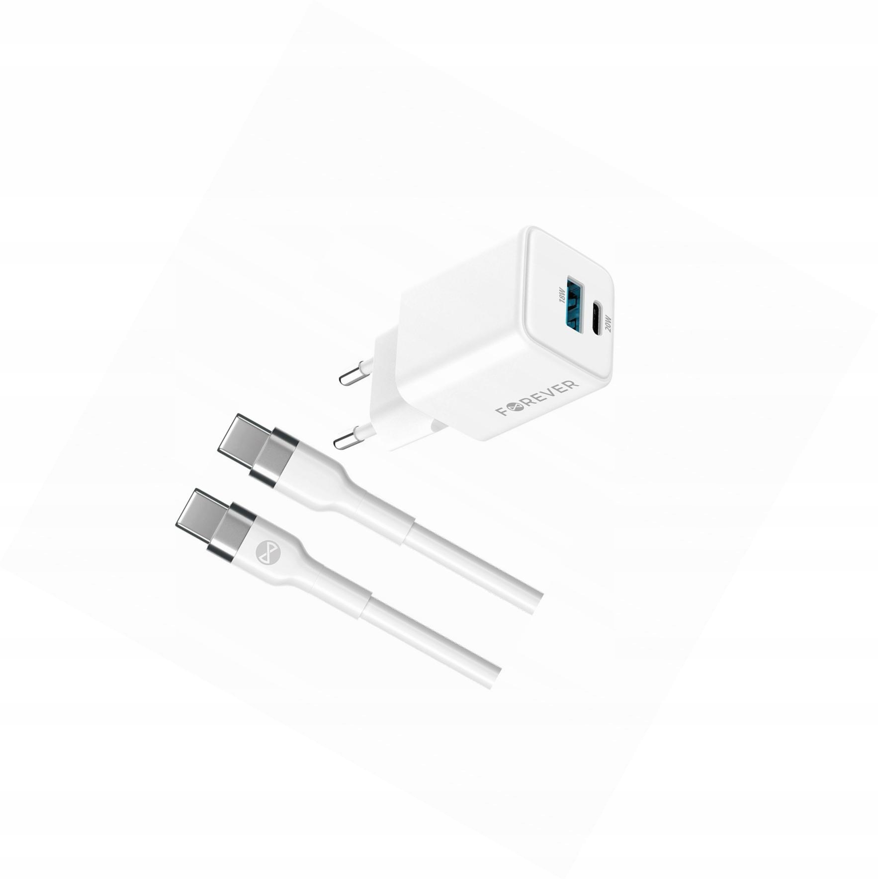 Szybka ładowarka GaN 20W 2 wejścia Usb i Usb-c z kablem do Lg K61