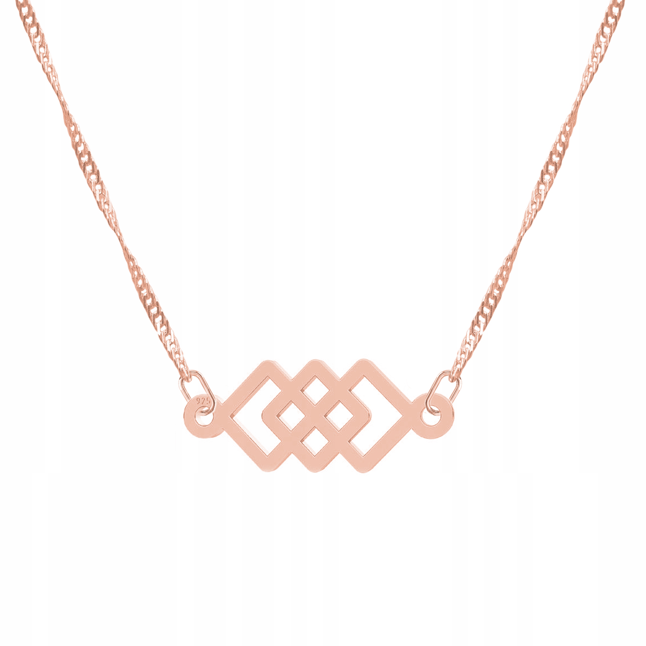 Řetízek zlatý náhrdelník 925 Tři Čtverce