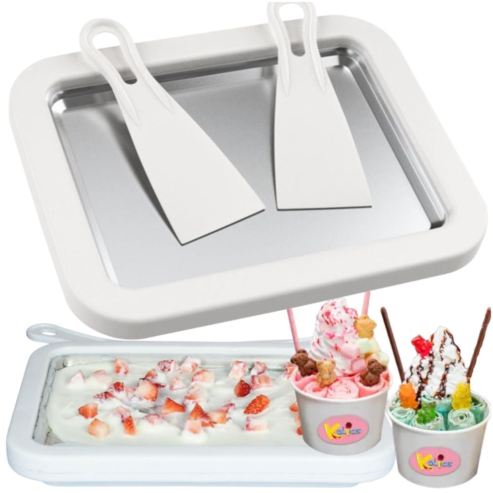 Maszyna Do Robienia Lodów Lody Tajskie Zestaw Taca Ze Stali Nierdzewnej
