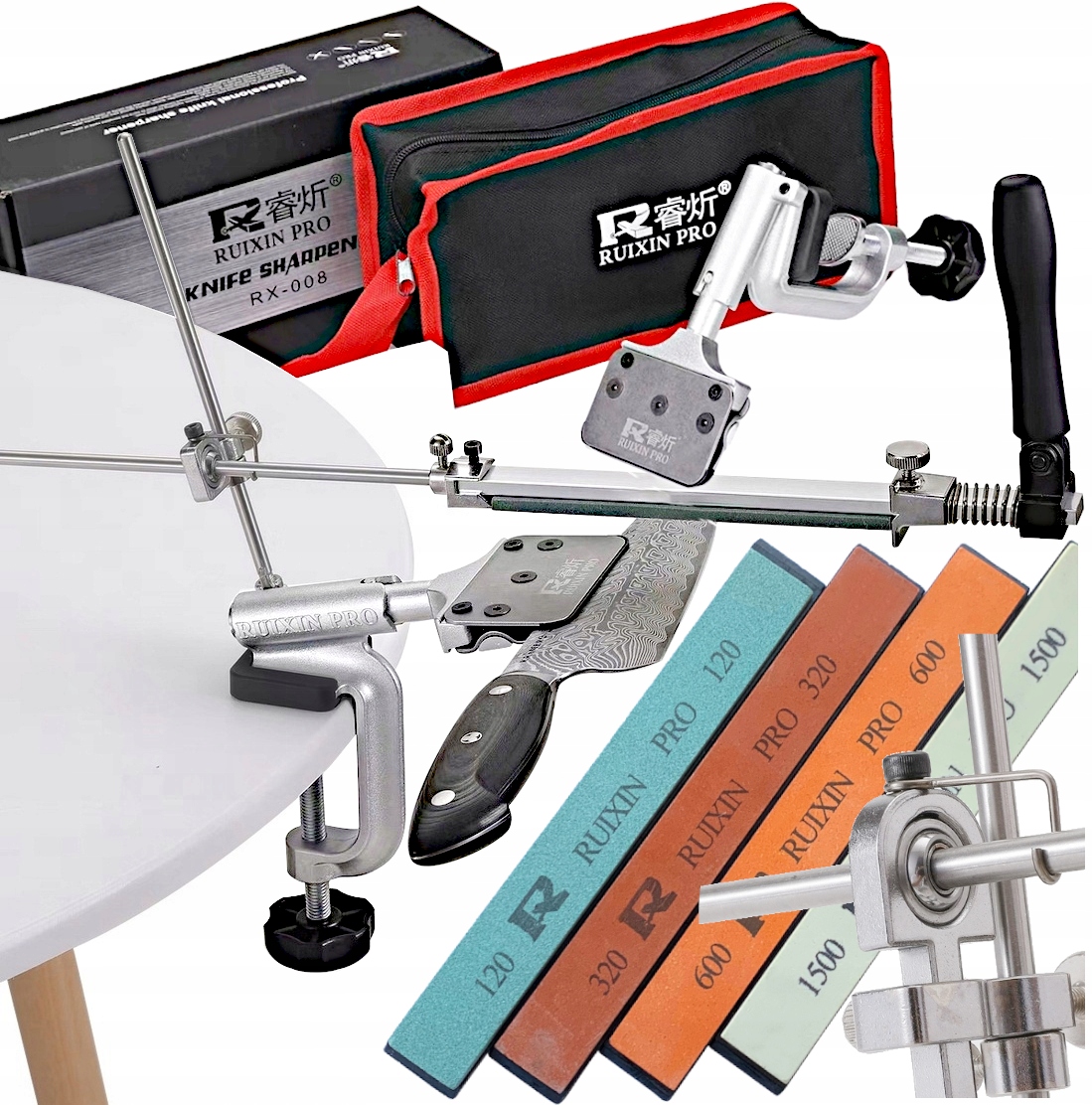 Profesjonalna Ostrzałka Do Noży Osełka Kamienny System Ruixin Pro RX008