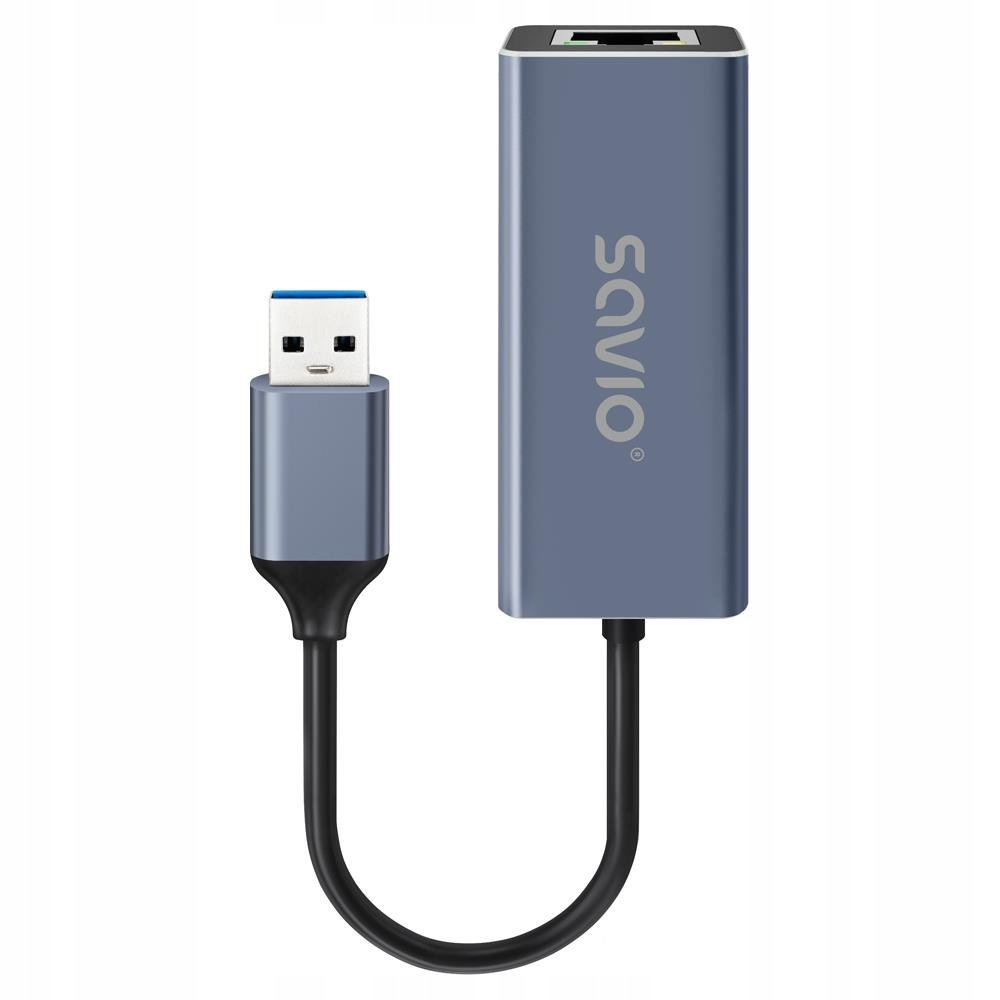 Kabel adapter Usb-a 3.1 GEN1 RJ-45 Gigabit Ethernet Savio AK-83