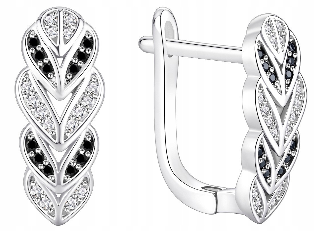 Stříbrné náušnice dámské černé anglické stříbro o ryzosti 925 rhodiované