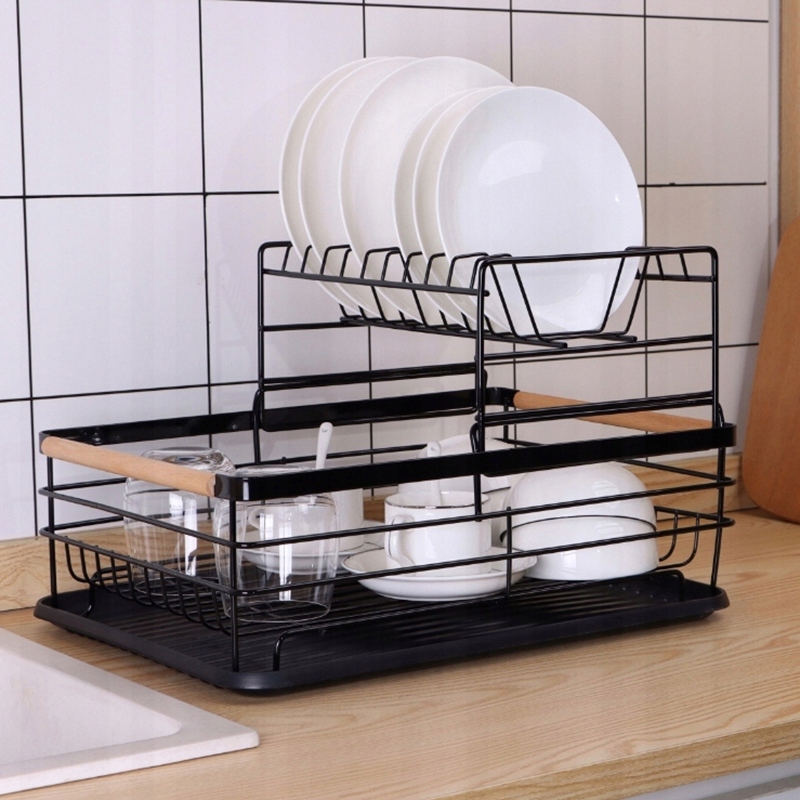 Czarny styl Suszarka do naczyń dwupoziomowa Stan opakowania oryginalne
