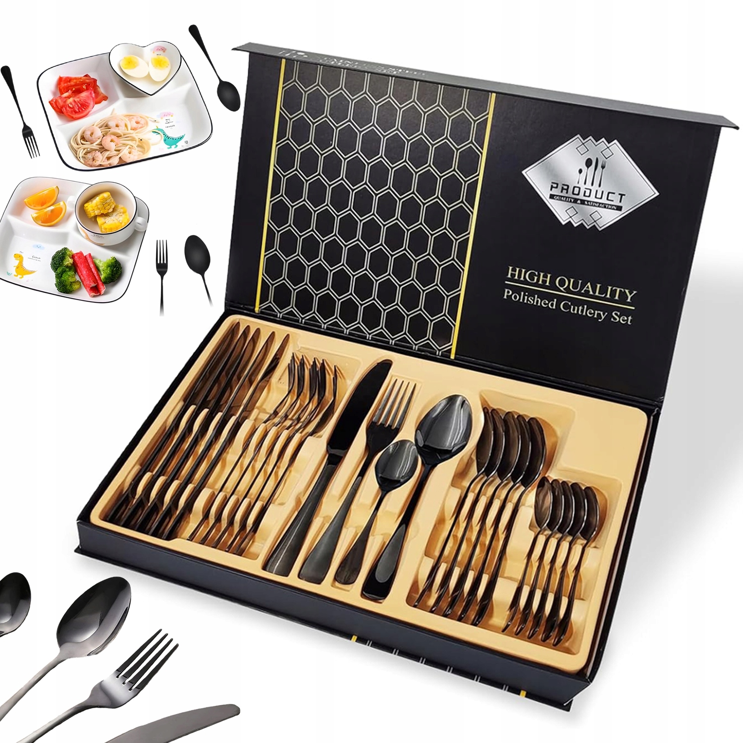 Příbory Sada 24 Ks Stolní Sada Pro 6 Osob Nerezová Ocel Leštěná