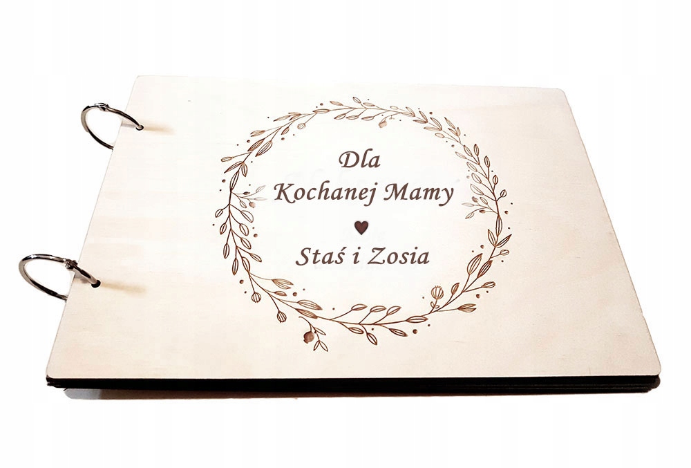 

Na Dzień Mamy Drewniany Album Z Grawerem