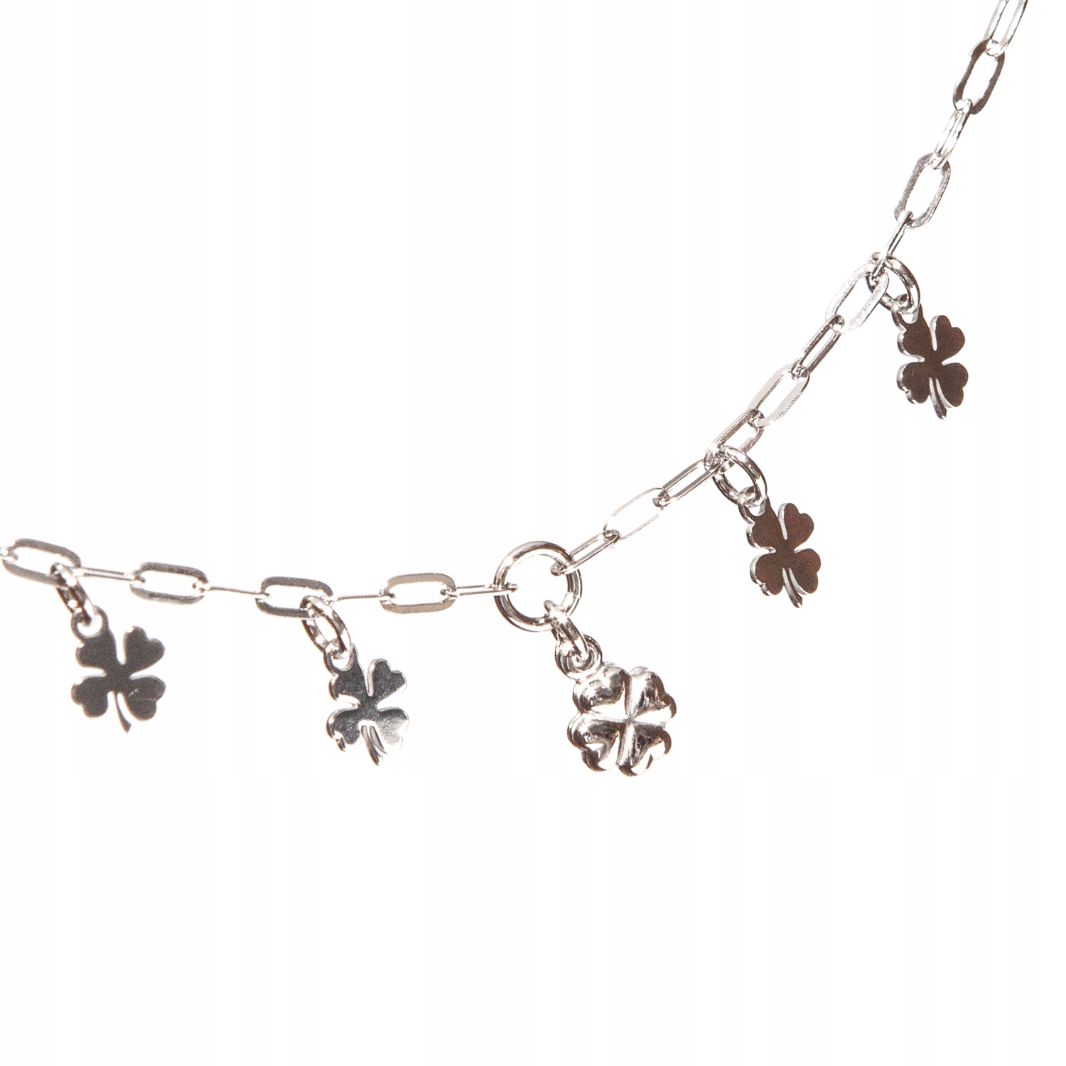 Stříbrný náramek Jetel Čtyřlístek