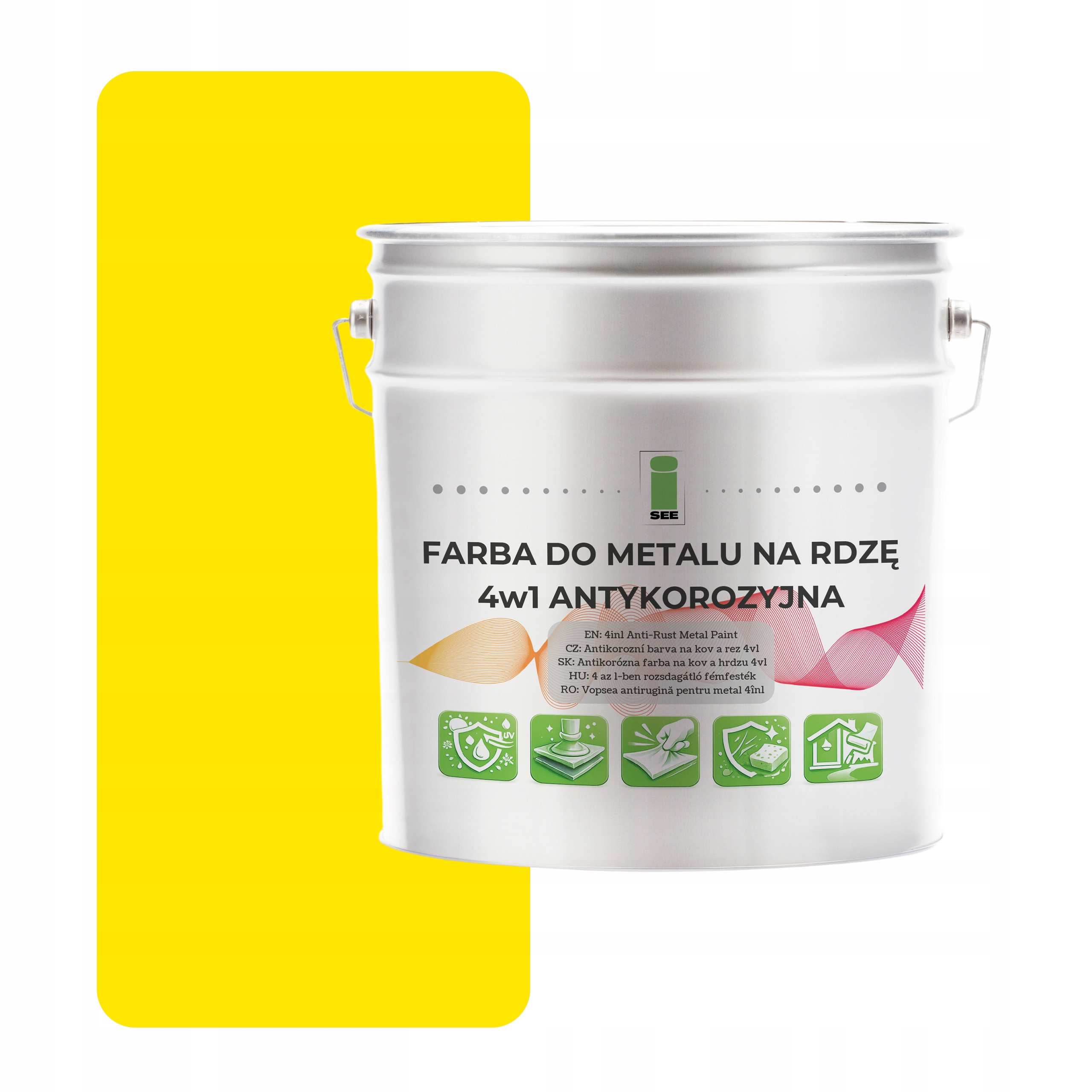 Barva na kov proti korozi 4v1 žlutá RAL1012 I See pozink ocel 2,5L saténová
