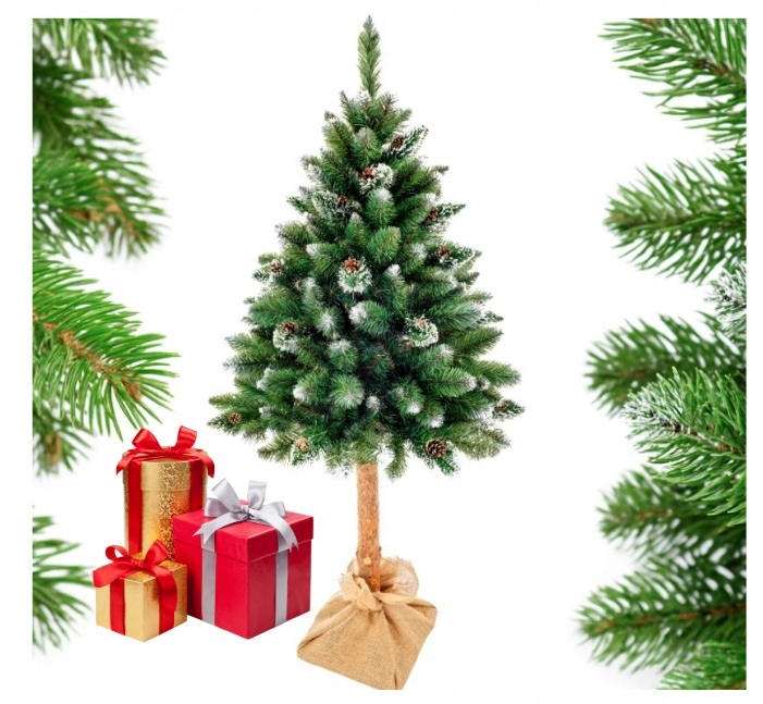 Vánoční Umělý Stromek Na Přírodním Kmeni 180 CM Borovice Diamantová