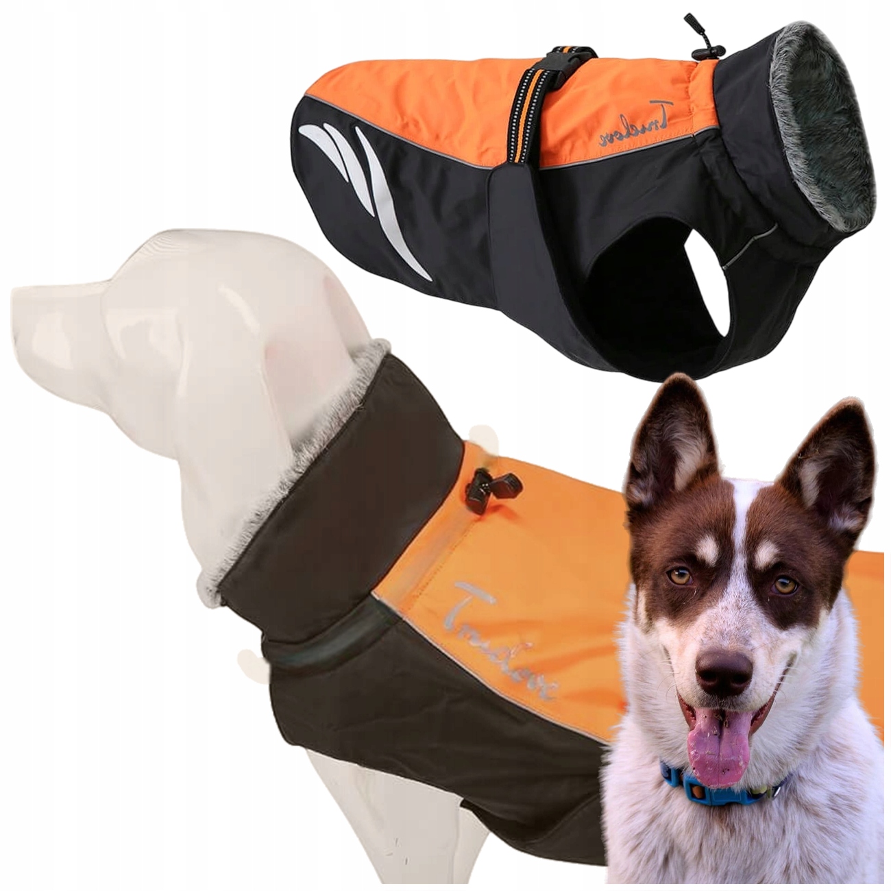 Levně Zateplená Bunda Pro Psa Derka Truelove Comfort Plus Oranžová 30 cm