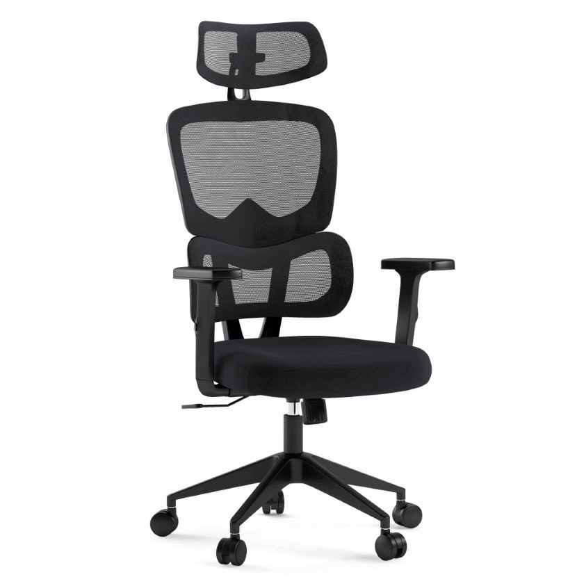 Ergonomické Kancelářské Křeslo Otočné, Látkové, Nastavitelné, Černá Barva