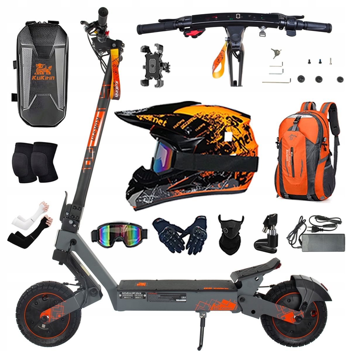 Kukirin G2 Ultra elektrické vozidlo 2000W 55km/h 55KM 48V18Ah 10" dárky