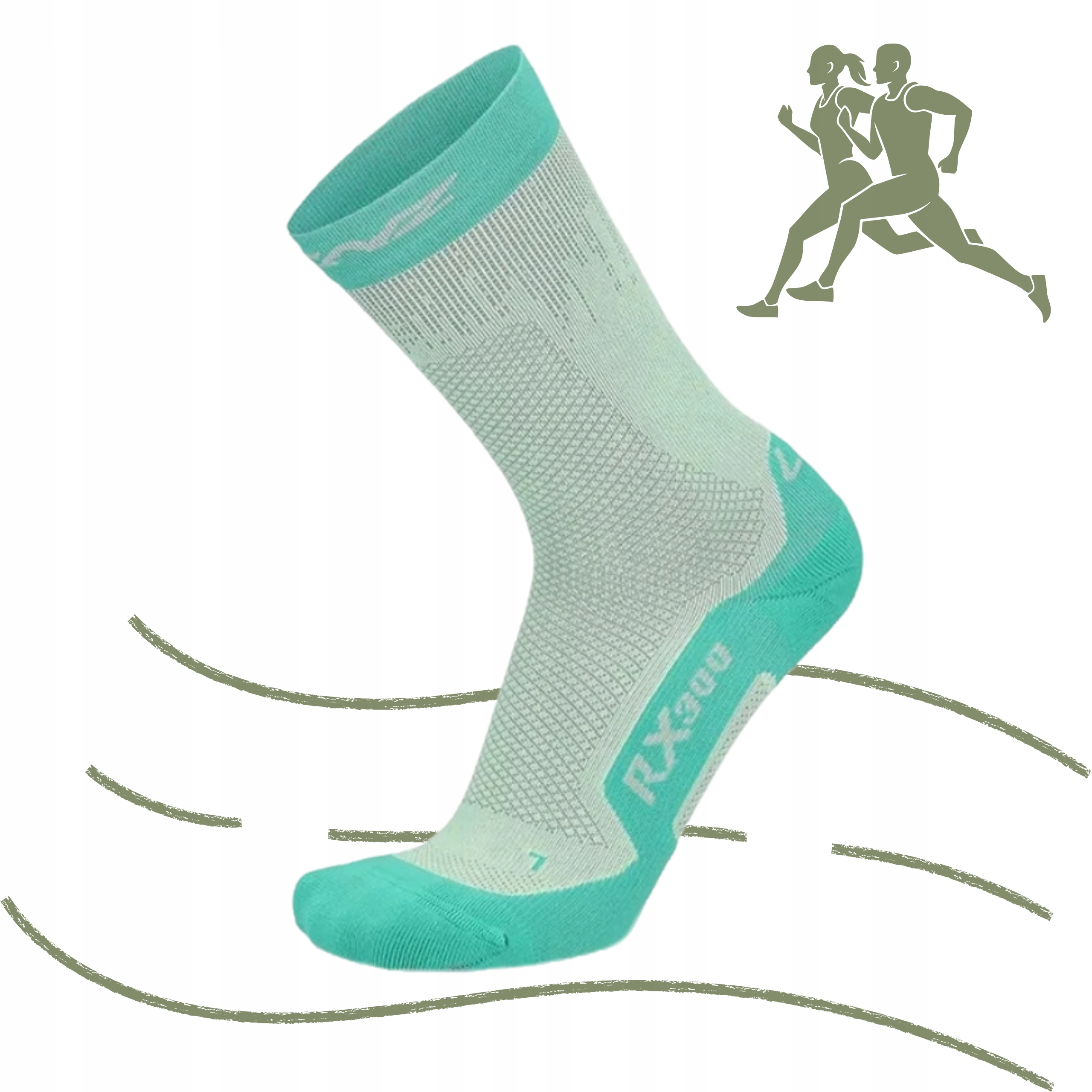Skarpety Do Biegania Trail Running Długie Wysokie Lenz RX300 Mid Cut 39-41