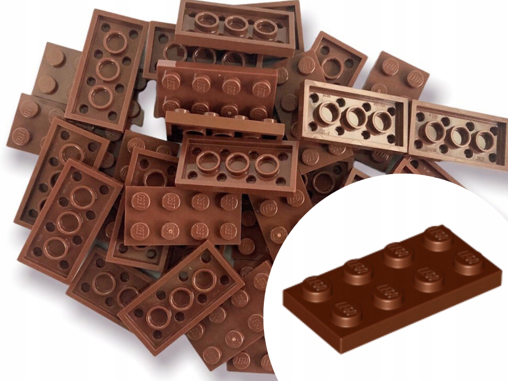 

Lego 3020 Plate 2x4 Płytka Reddish Brązowy 10 szt