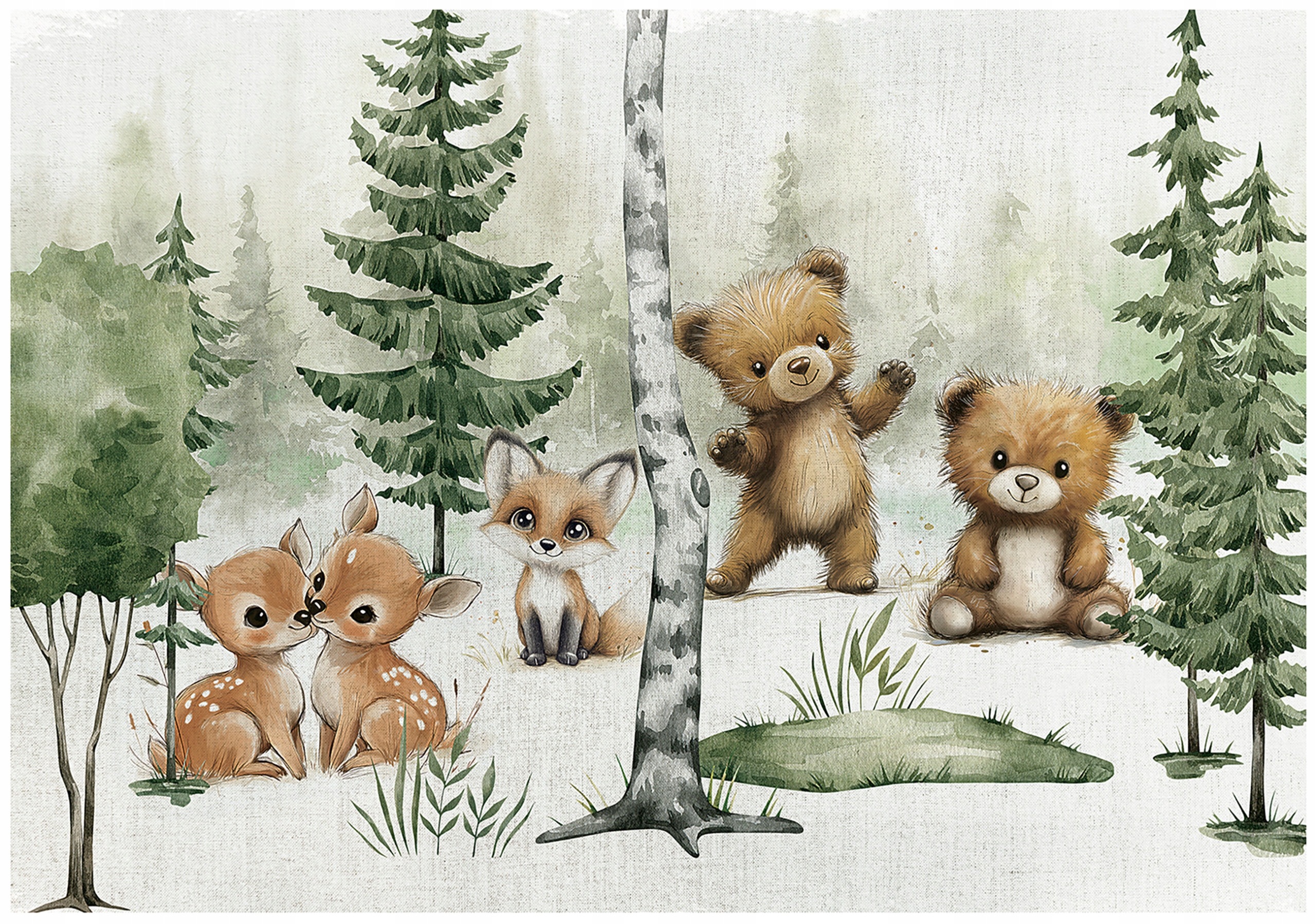 Fototapeta Pro Děti Les Zvířata Tapeta Do Dětského Pokoje 416x254