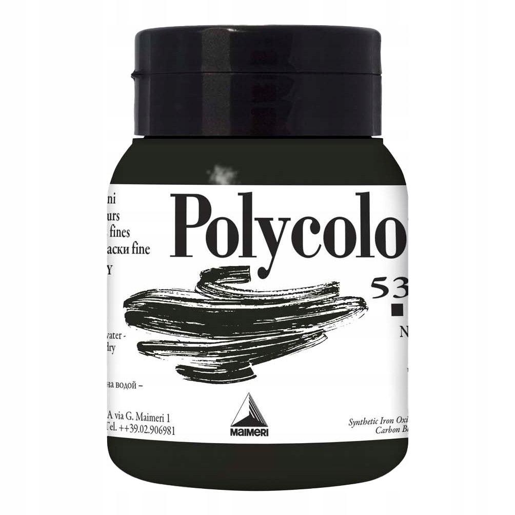 Barva akrylová Polycolor Maimeri Black, 500 ml
