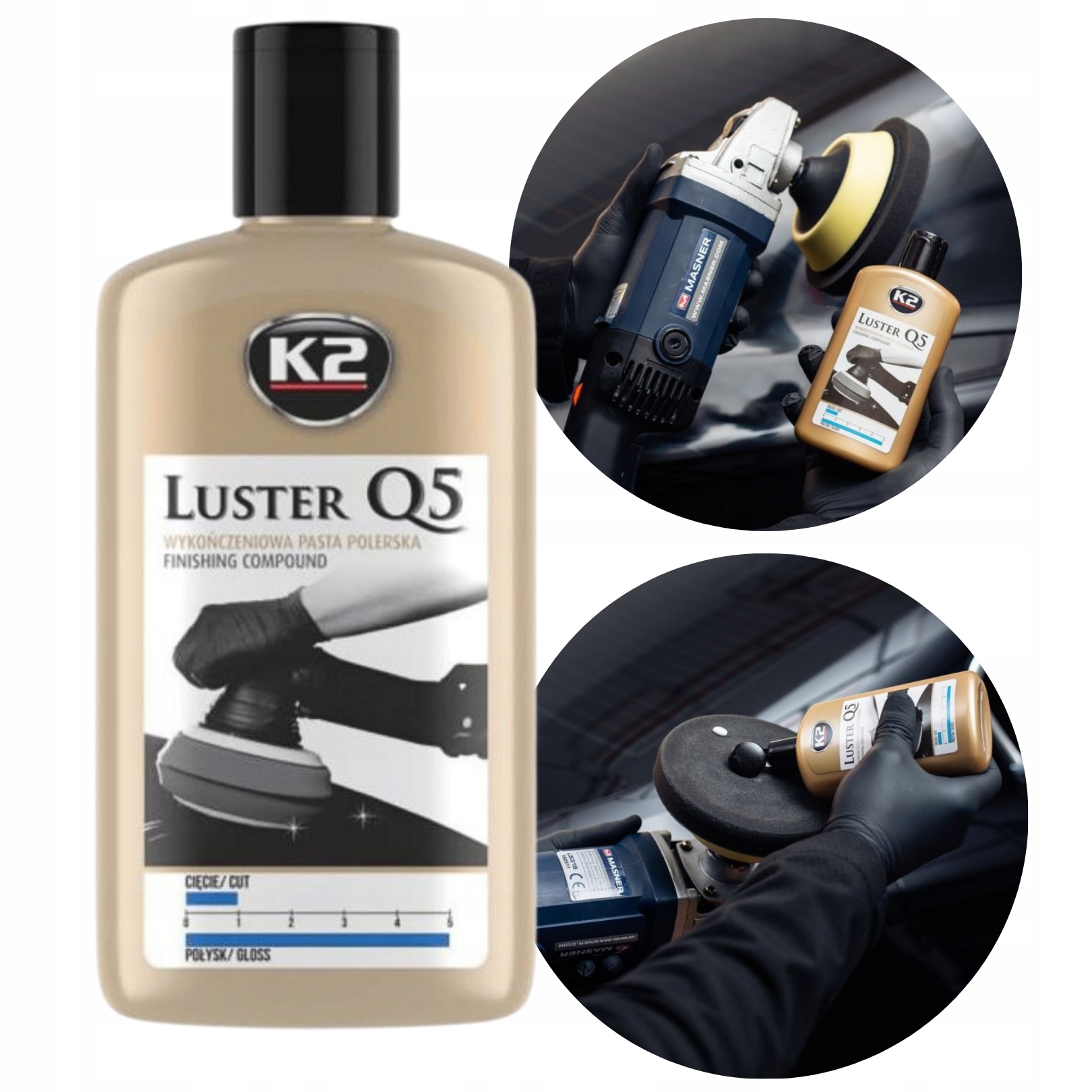 Pasta Polerska do Polerowania Lakieru Samochodu K2 Luster Q5 250g Niebieska