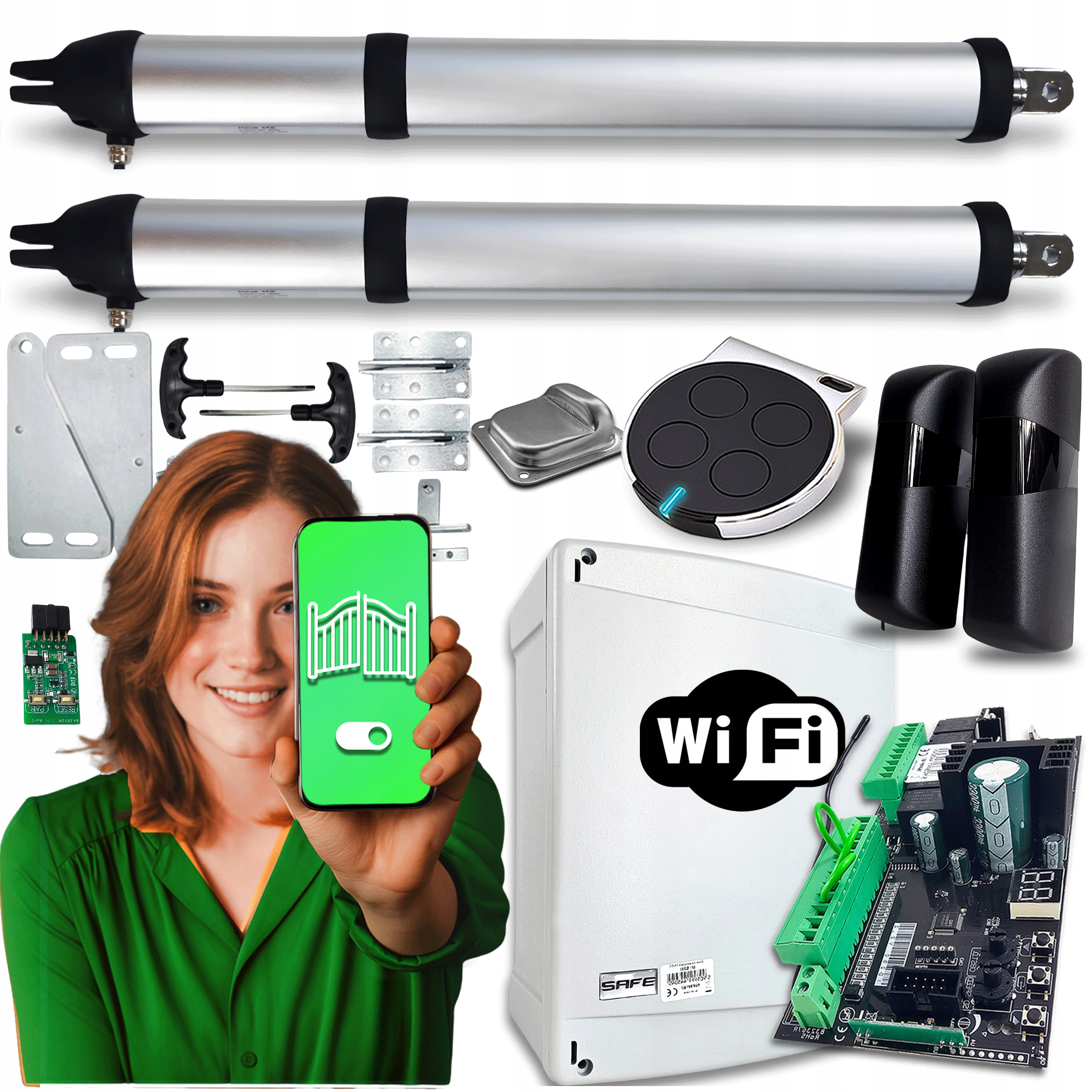 Set pohon pro bránu pohon křídlových bran Wifi 300 automat 8 m Pilot