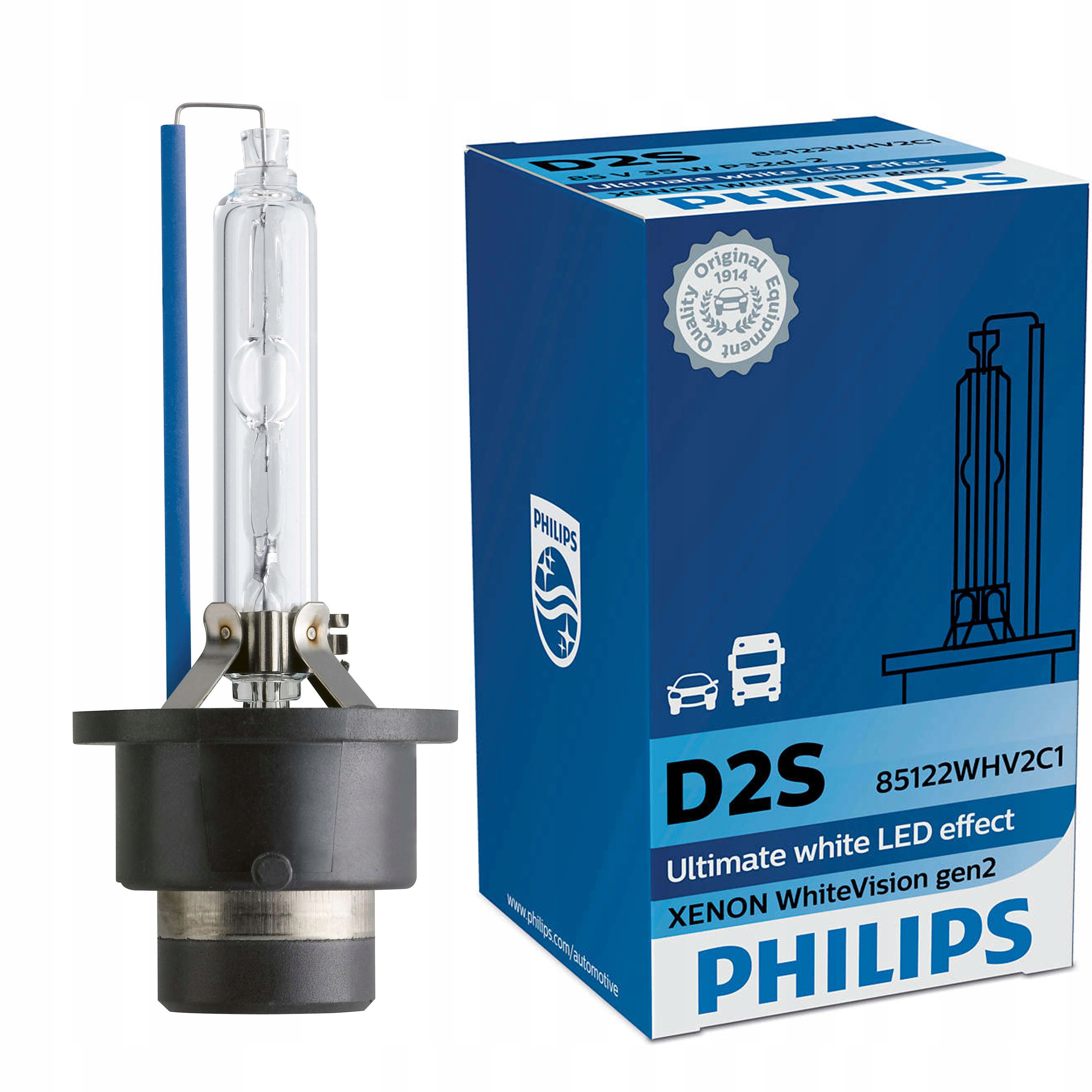 Philips D2S White Vision gen2 Xenon Žiarovka +120%