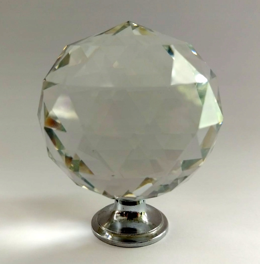 KRYSZTAŁOWA GAŁKA DO MEBLI, UCHWYT -CHROM kula 5cm Szerokość produktu 5 cm