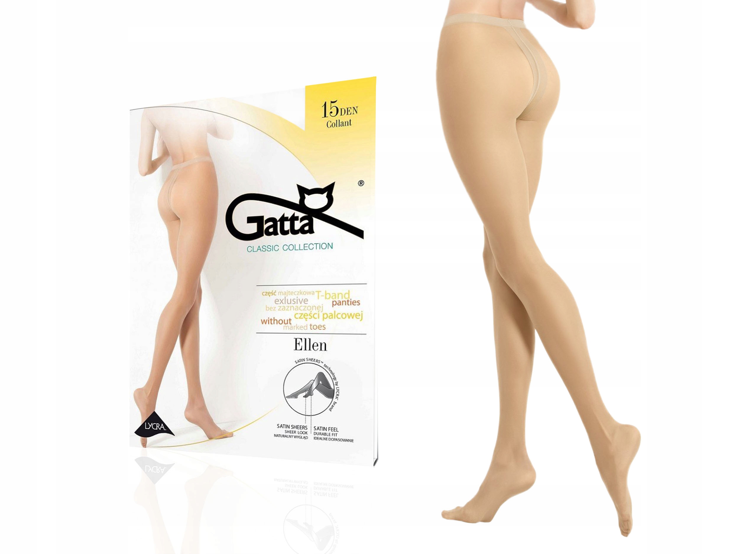 

Rajstopy Gatta matowe Ellen 15den lycra golden 4-L