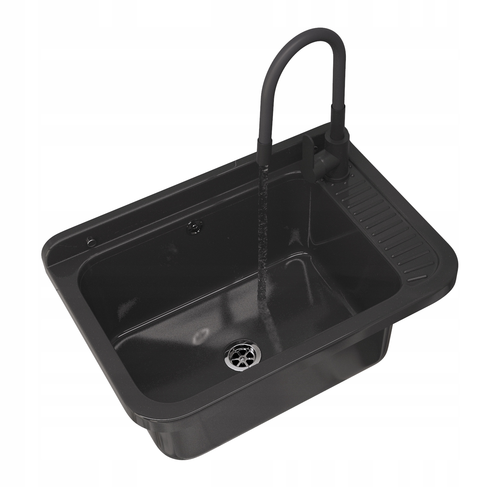 Čierny Priemyselný Drez Technická Pracovná Komora Veľká Batéria Sada