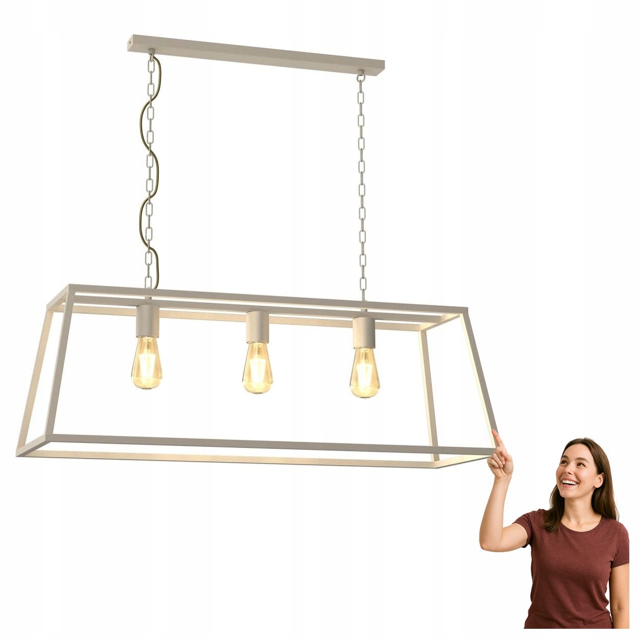 Trapézová závesná lampa 3-bodová Frame 4428 Luminex