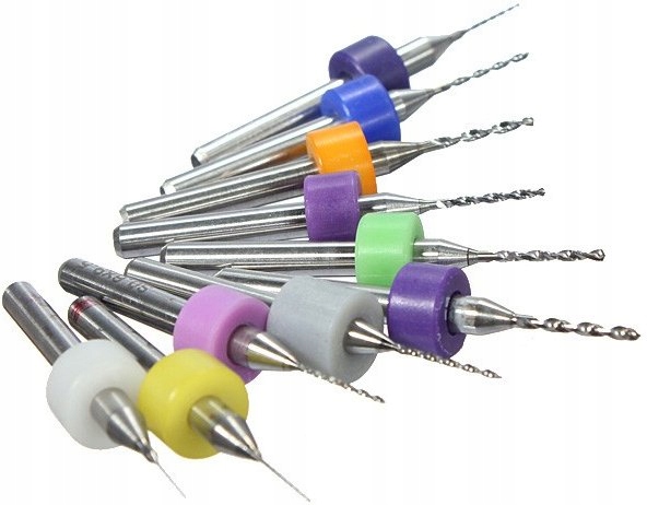 10 sztuk x MINI MAŁE WIERTŁA 0.30-1.20 mm WĘGLIKOWE PCB MODELARSKIE WIDIOWE